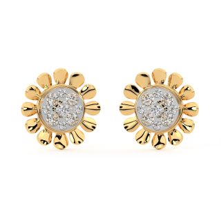 Shinning Flower Diamond Earrings