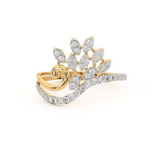 Swan Design Engagement Diamond Ring