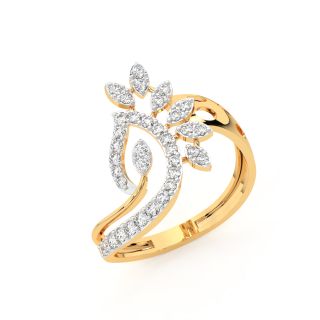 Leaf Pattern Diamond Ring