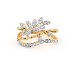 Modern Foliage Diamond Ring