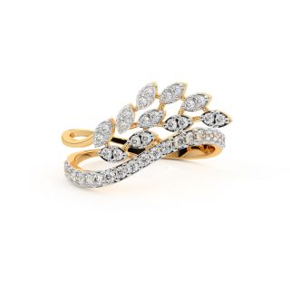 Charming Leave Diamond Ring