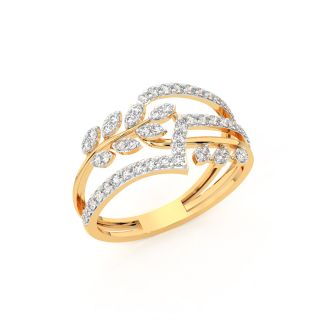 Gold Charm Diamond Engagement Ring