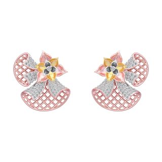 Jiyoni Round Diamond Stud Earrings