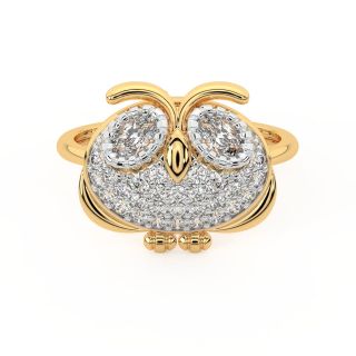 Owl Round Diamond Engagement Ring