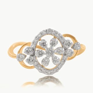 Ornate Floral Diamond Ring