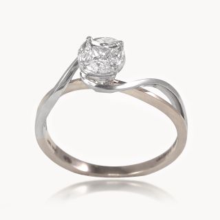 Illusional Oval Diamond Ring
