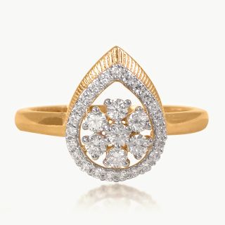 Floral Leaf Diamond Ring