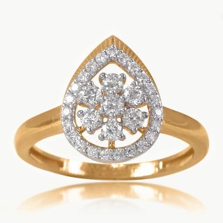 Floral Leaf Diamond Ring