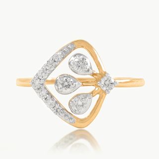 Modern Frame Triple Diamond Ring