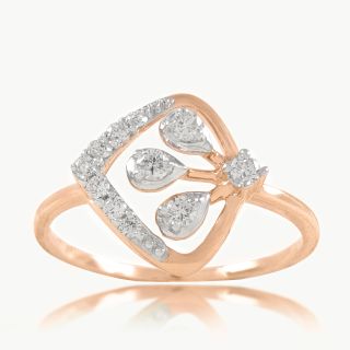 Modern Frame Triple Diamond Ring