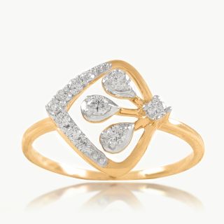 Modern Frame Triple Diamond Ring