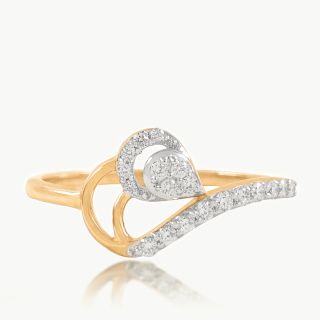Minimal Heart Diamond Promise Ring