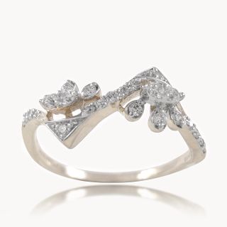 Symmetric Vine Diamond Ring