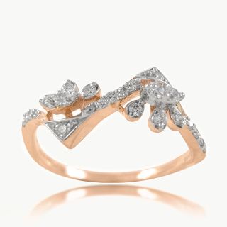 Symmetric Vine Diamond Ring