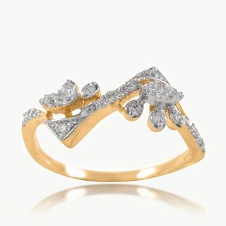 Symmetric Vine Diamond Ring