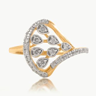 Teardrop Cluster Diamond Ring
