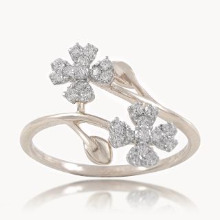 Twin Blossom Diamond Ring