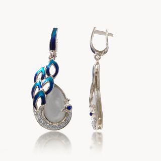 Peacock's Tear Diamond  Dangler