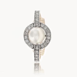 Lunar Pearl Diamond Ring