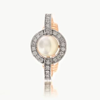 Lunar Pearl Diamond Ring