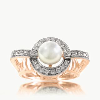 Lunar Pearl Diamond Ring