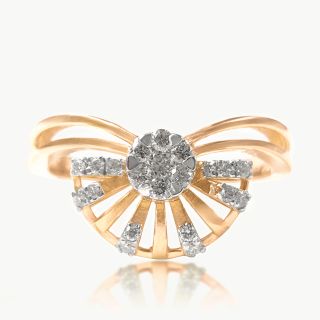 Half Moon Flower Diamond Ring
