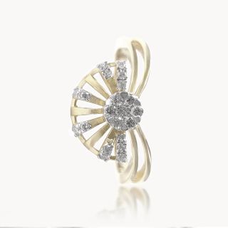 Half Moon Flower Diamond Ring