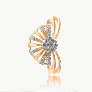 Half Moon Flower Diamond Ring