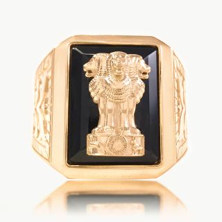 Rajmudra Plain Gold Ring
