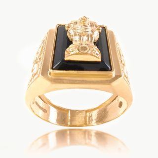 Rajmudra Plain Gold Ring