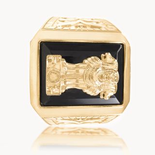 Rajmudra Plain Gold Ring