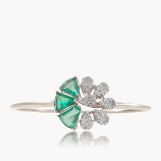 Green Flower Diamond Bracelet