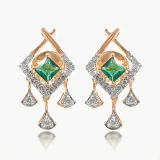 Green stone Drape Dangler