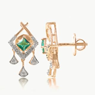 Green stone Drape Dangler