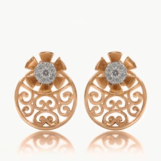 Moon Flower Diamond Studs