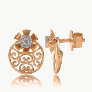 Moon Flower Diamond Studs