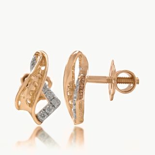 Swirling Ribbon Diamond Studs