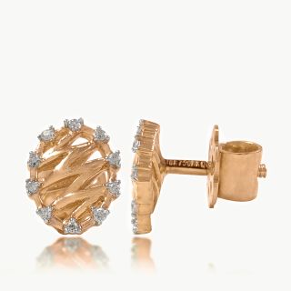 Zig-zag Diamond Studs