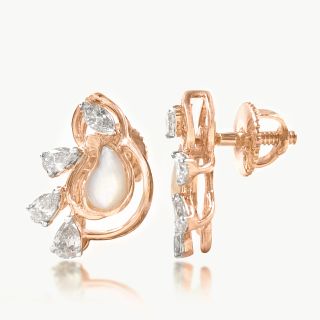 Pear Petal Swirl Diamond Studs