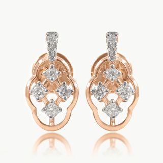 Floral Lattice Diamond Earings