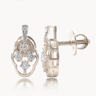 Floral Lattice Diamond Earings