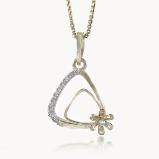 Triangular Flora Diamond Pendant