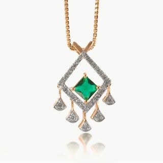 Green stone Drape Pendant