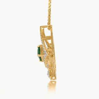 Green stone Drape Pendant