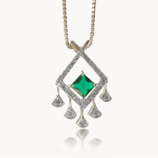 Green stone Drape Pendant