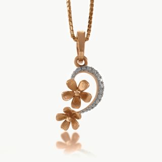 Floral Duet Diamond Pendant