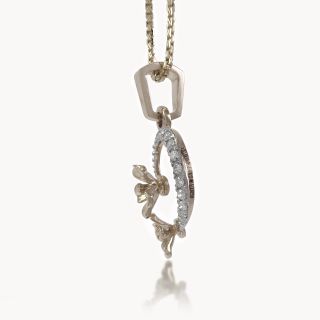 Floral Duet Diamond Pendant