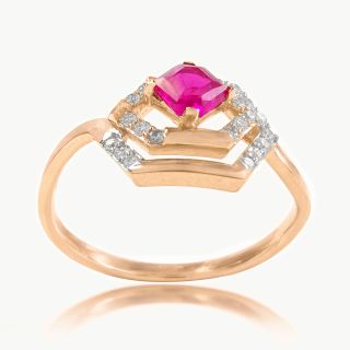 Crimson Crown Diamond Ring