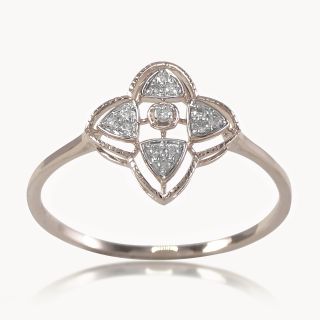 Geometric Trilliant Diamond Ring