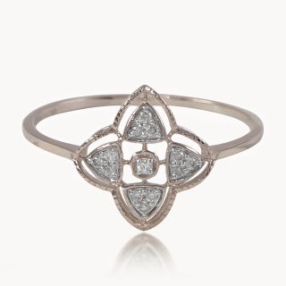 Geometric Trilliant Diamond Ring